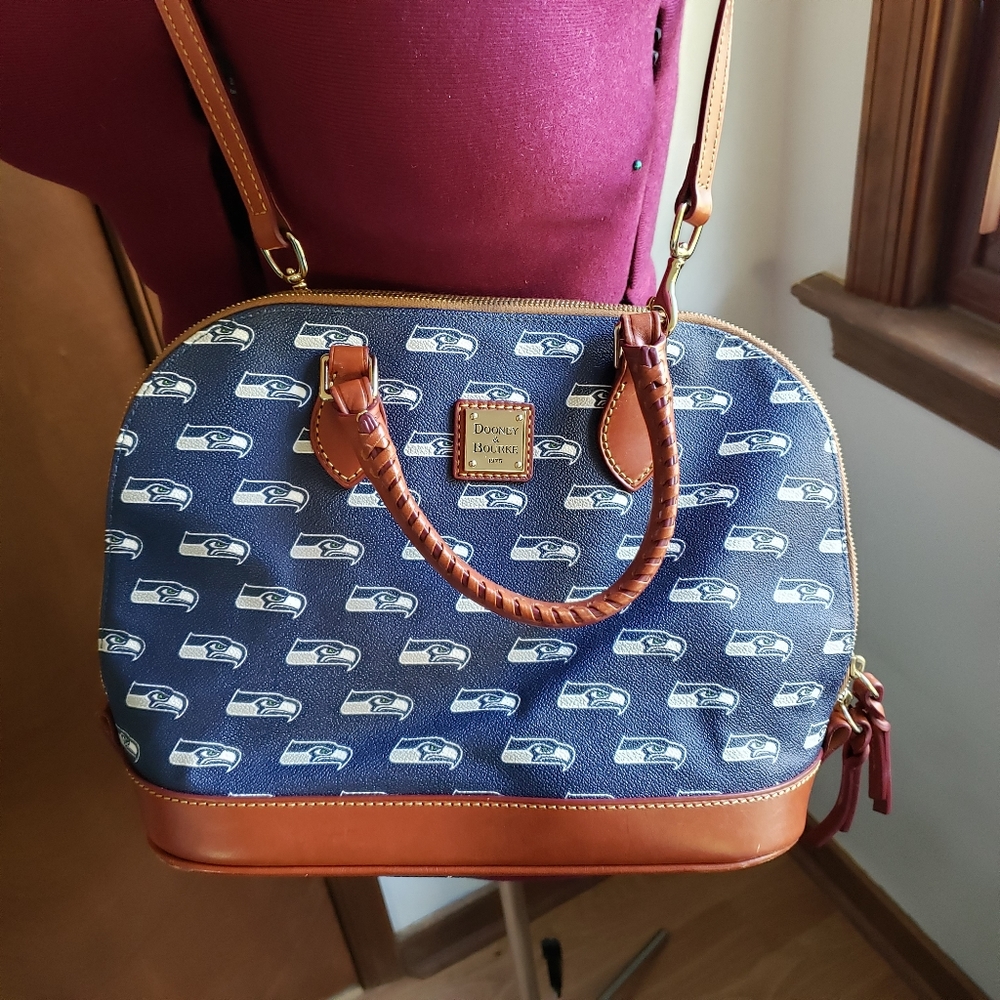 Dooney and Bourke NFL Seattle Seahawks Football Leather Zip Satchel